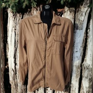 TOPMAN Cotton Zip-Up Overshirt